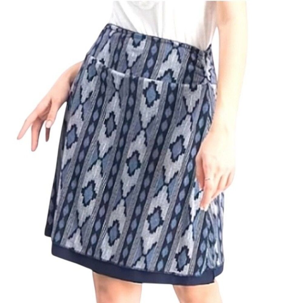 Colorado TC Clothing Tranquility Reversible Skirt A Line Ikat Print Navy S?